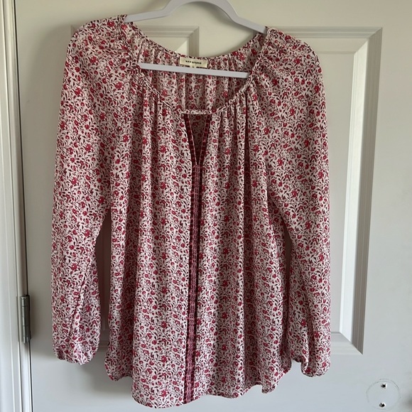 Max Studio Size Small Pink Floral Blouse Oversized - Picture 1 of 6